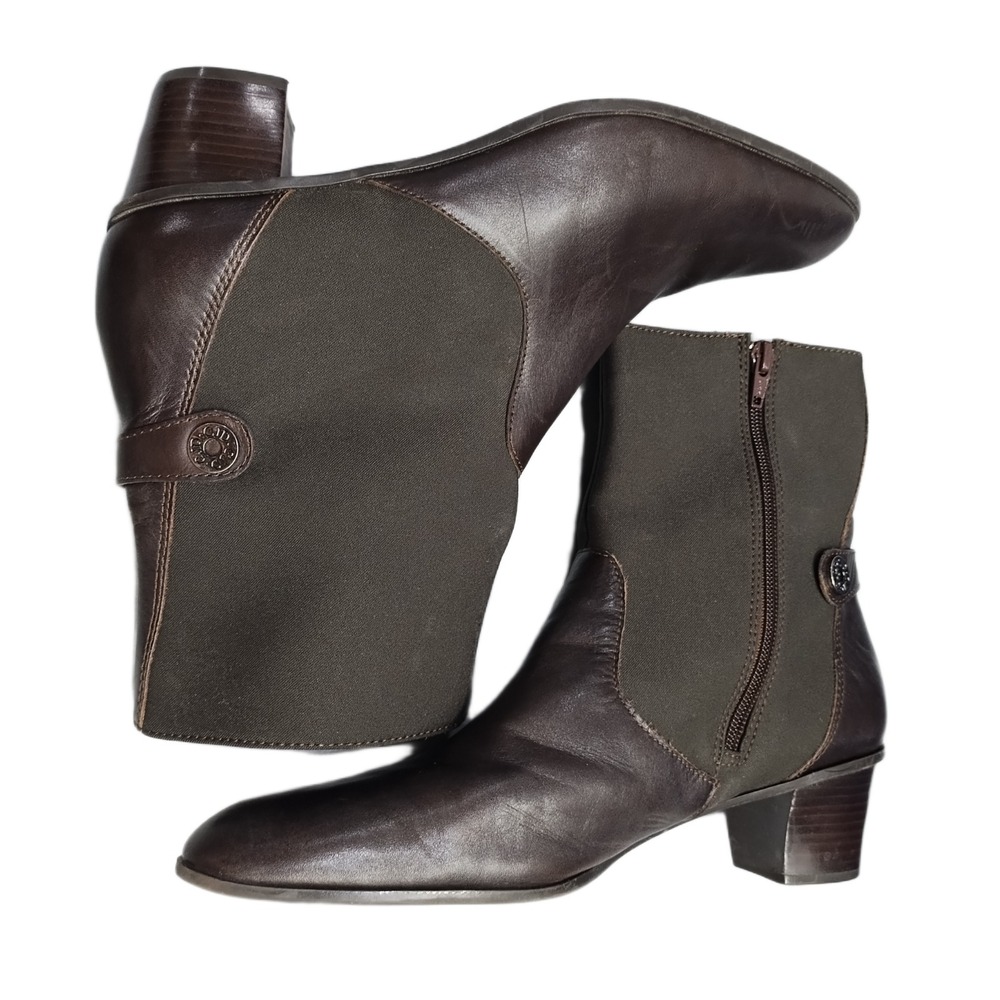 Circa Joan & David Comfort 365 Campion Ankle Boots Womens US 9.5W Brown Side Zip